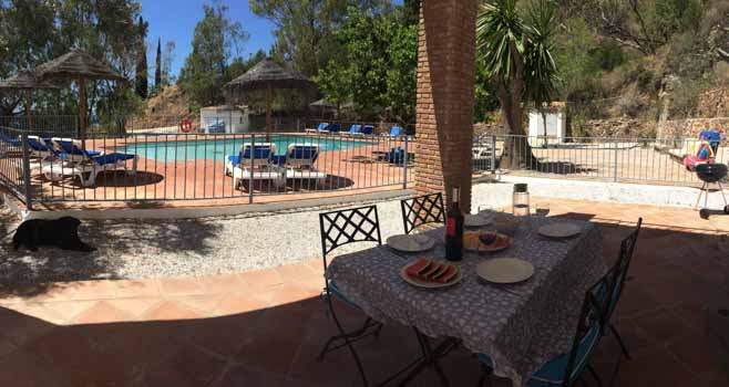 A table by the pool